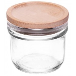 Porta Mantimento 8,2x7,7cm Com Tampa De Bambu Renova Vidro